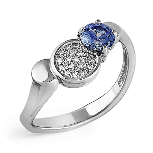 Кольцо из серебра с фианитами