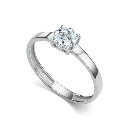 Кольцо из белого золота с бриллиантами