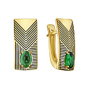 Серьги с английским замком из серебра с фианитами