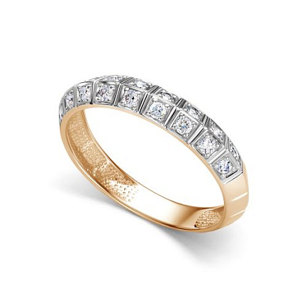 Кольцо из красного золота с бриллиантами