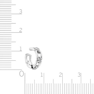 Серьга одиночная из серебра с фианитами