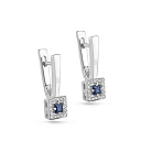 Серьги с английским замком из белого золота с бриллиантами