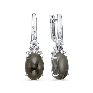 Серьги с английским замком из белого золота с бриллиантами