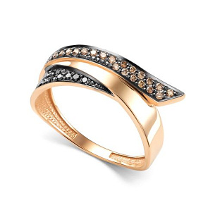 Кольцо из красного золота с бриллиантом