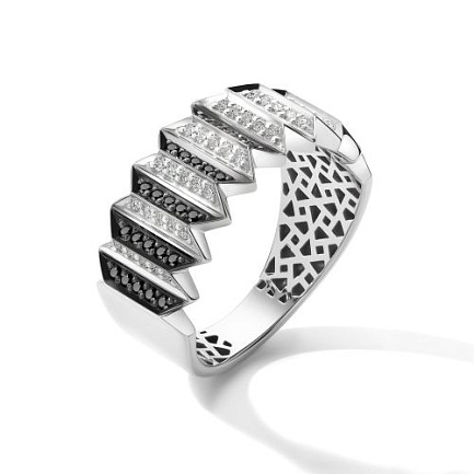 Кольцо из белого золота с бриллиантами