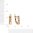 Серьги с английским замком из красного золота с фианитом