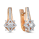 Серьги с английским замком из красного золота с бриллиантами