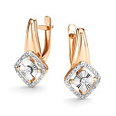 Серьги с английским замком из красного золота с бриллиантами