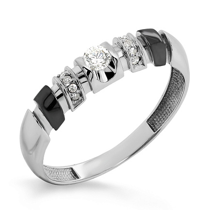 Кольцо из белого золота с бриллиантами