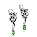 Серьги с английским замком из серебра с фианитами