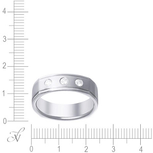 Кольцо обручальное из белого золота с бриллиантами