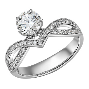 Кольцо из белого золота с бриллиантом