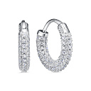 Серьги с английским замком из серебра с фианитами