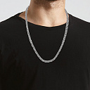 Цепь пустотелая из серебра, плетение византийское