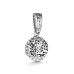 Подвеска из белого золота с бриллиантом