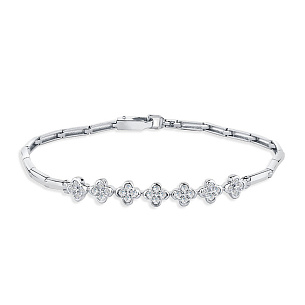 Браслет декоративный из белого золота с бриллиантом