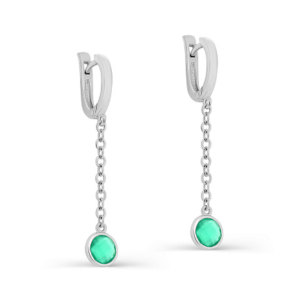 Серьги с английским замком из серебра с алпанитами