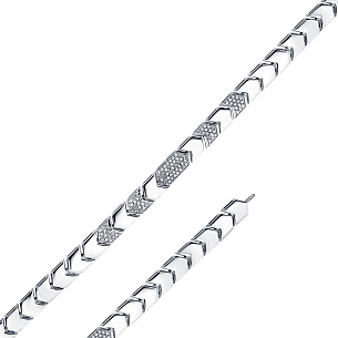 Браслет декоративный из белого золота с бриллиантом