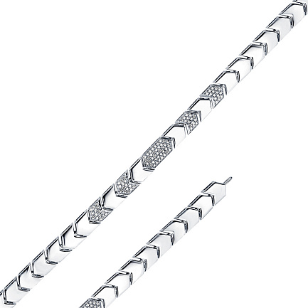 Браслет декоративный из белого золота с бриллиантами