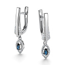 Серьги с английским замком из белого золота с бриллиантами