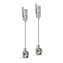 Серьги с английским замком из белого золота с бриллиантами