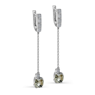 Серьги с английским замком из белого золота