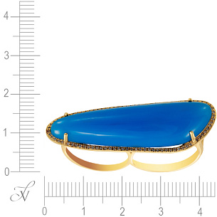 Кольцо из желтого золота с агатом