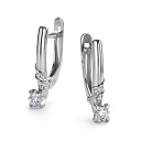 Серьги с английским замком из белого золота с бриллиантами