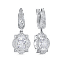 Серьги с английским замком из серебра с бриллиантами