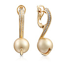 Серьги с английским замком из желтого золота