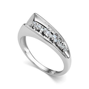 Кольцо из белого золота с бриллиантами