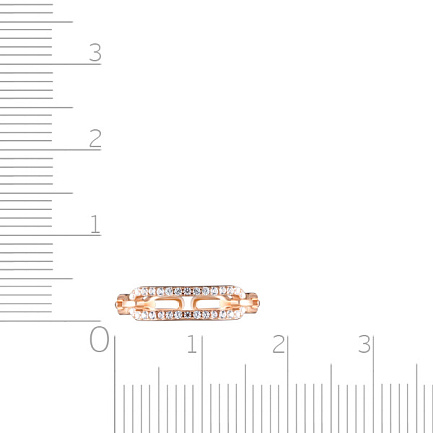 Кольцо из серебра с позолотой, фианитом
