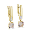 Серьги с английским замком из желтого золота с бриллиантами