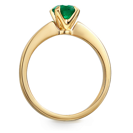 Кольцо из желтого золота с изумрудом