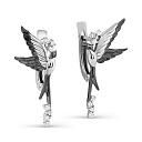 Серьги с английским замком из белого золота с бриллиантами