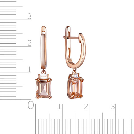 Серьги с английским замком из красного золота с бриллиантами