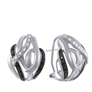 Серьги из белого золота с бриллиантами