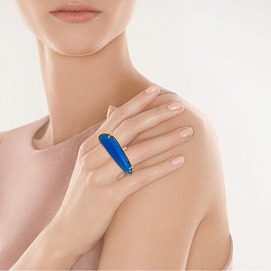 Кольцо из желтого золота с агатом