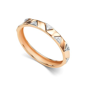 Кольцо из красного золота с бриллиантами