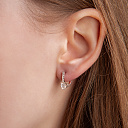 Серьги с английским замком из белого золота с бриллиантами