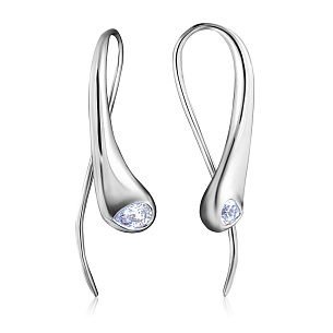 Серьги из белого золота с бриллиантом