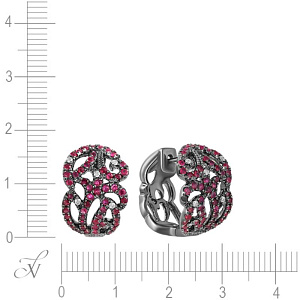 Серьги из золота с бриллиантами, рубинами