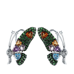 Серьги из белого золота с бриллиантами