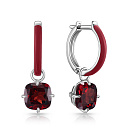 Серьги с английским замком из серебра с гранатом