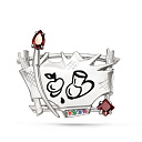 Брошь из серебра с фианитами