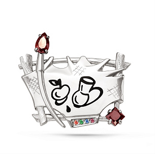 Брошь из серебра с фианитом