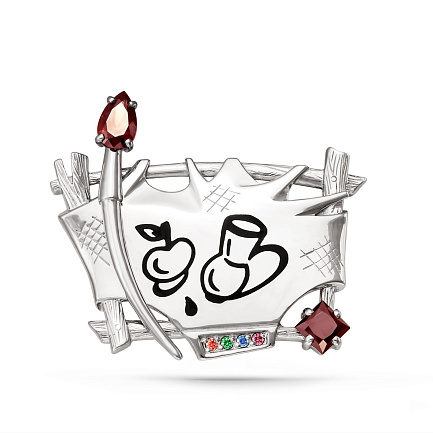 Брошь из серебра с фианитами