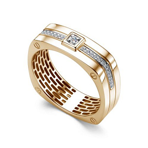 Кольцо из красного золота с бриллиантами