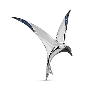 Брошь из серебра с фианитами