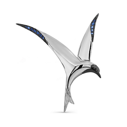 Брошь из серебра с фианитами